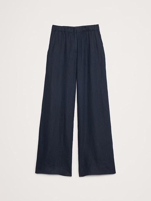 High-Rise Wide-Leg Linen Pull-On Pant Product Image