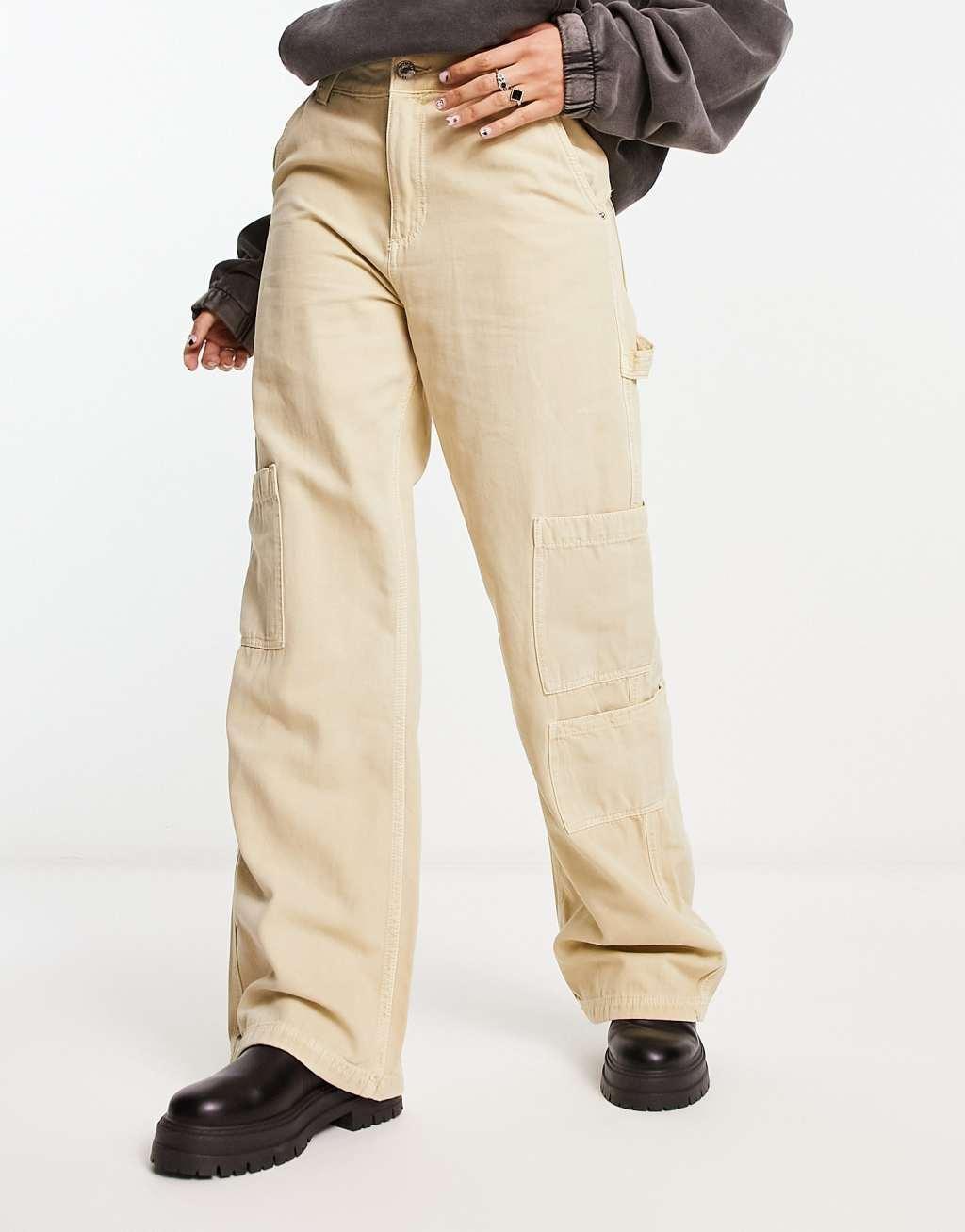 Bershka wide leg carpenter cargo pants Product Image