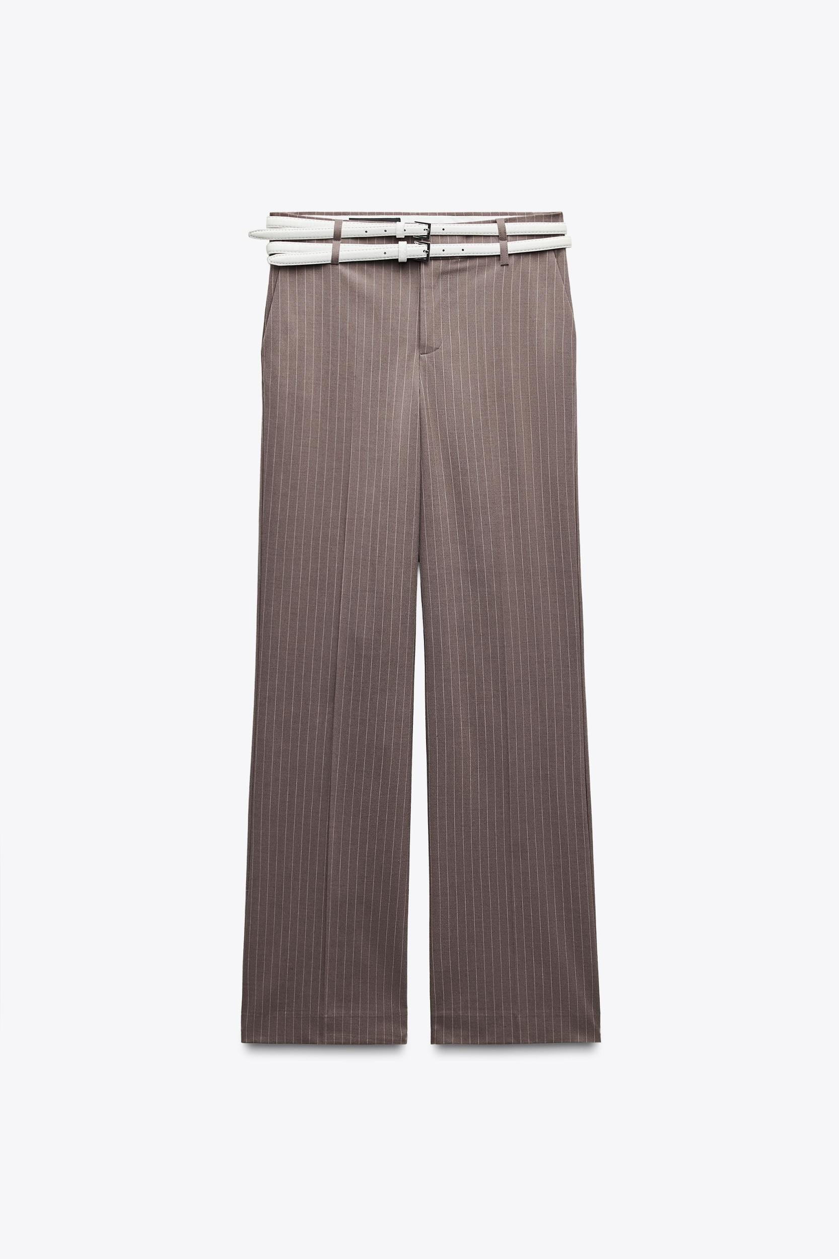 STRIPED PANTS EITH DOUBLE BELT Product Image