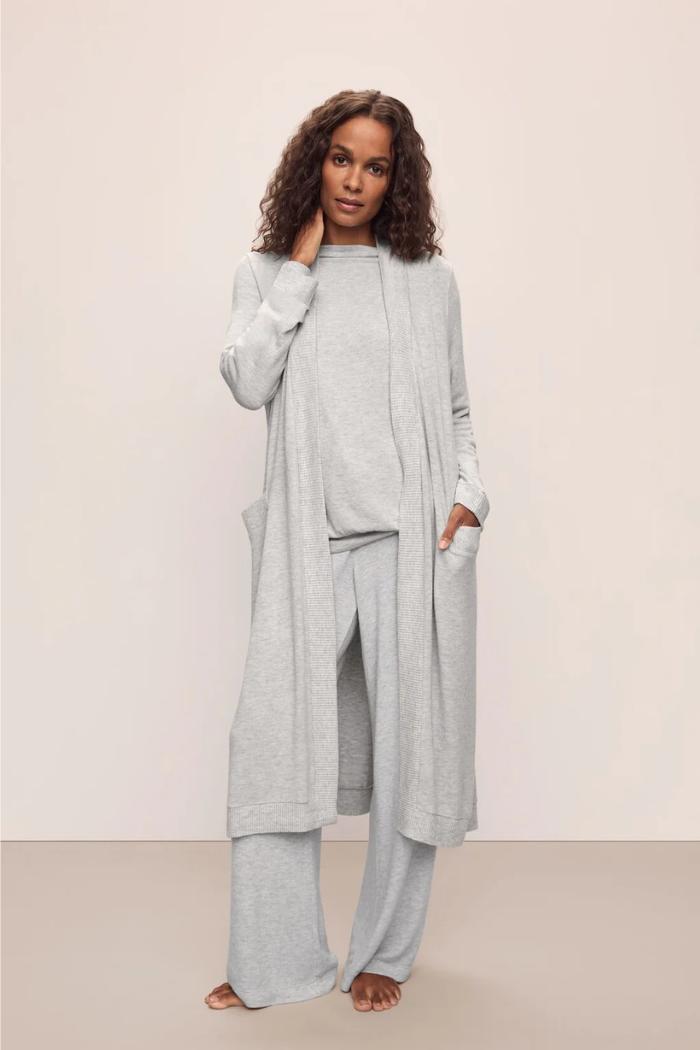 Eberjey Cozy Time Robe Lt. Heather Grey Product Image