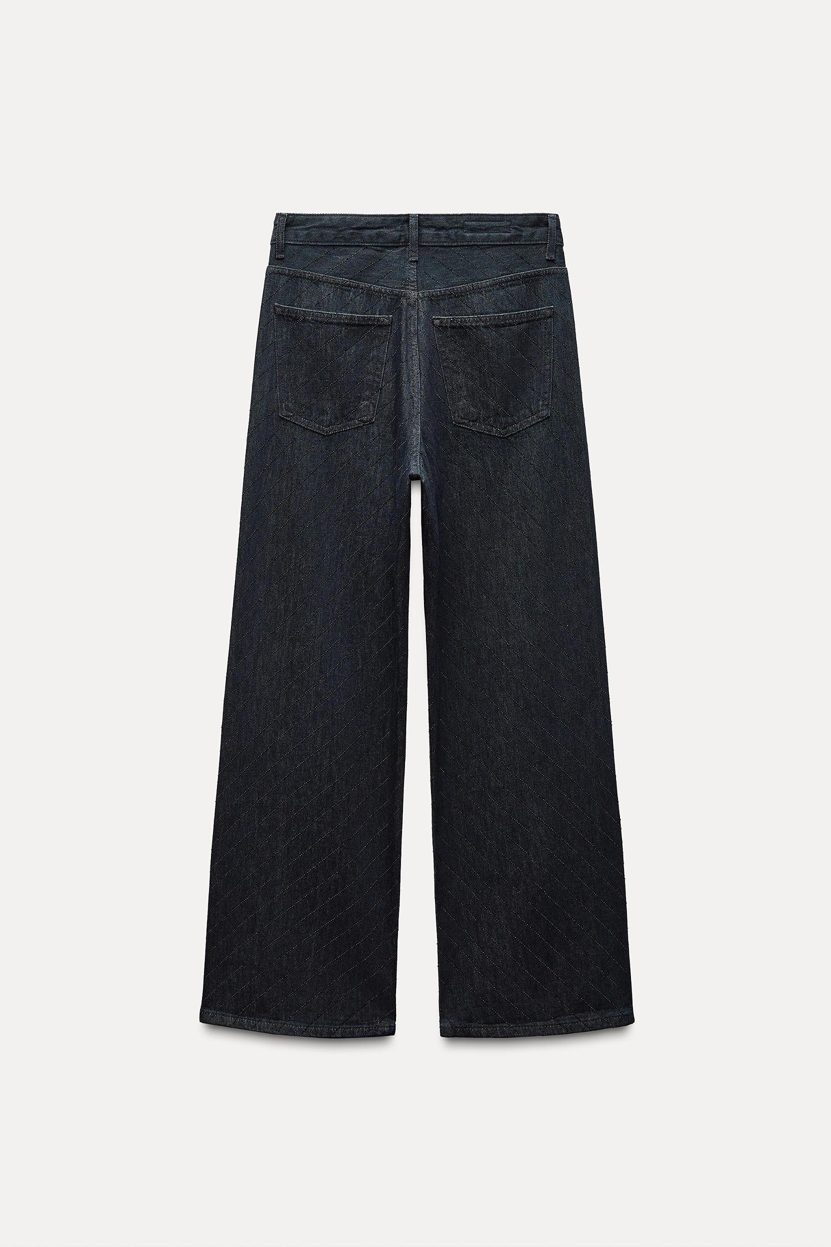 SHIMMERY TRF HIGH-WAISTED BAGGY JEANS Product Image