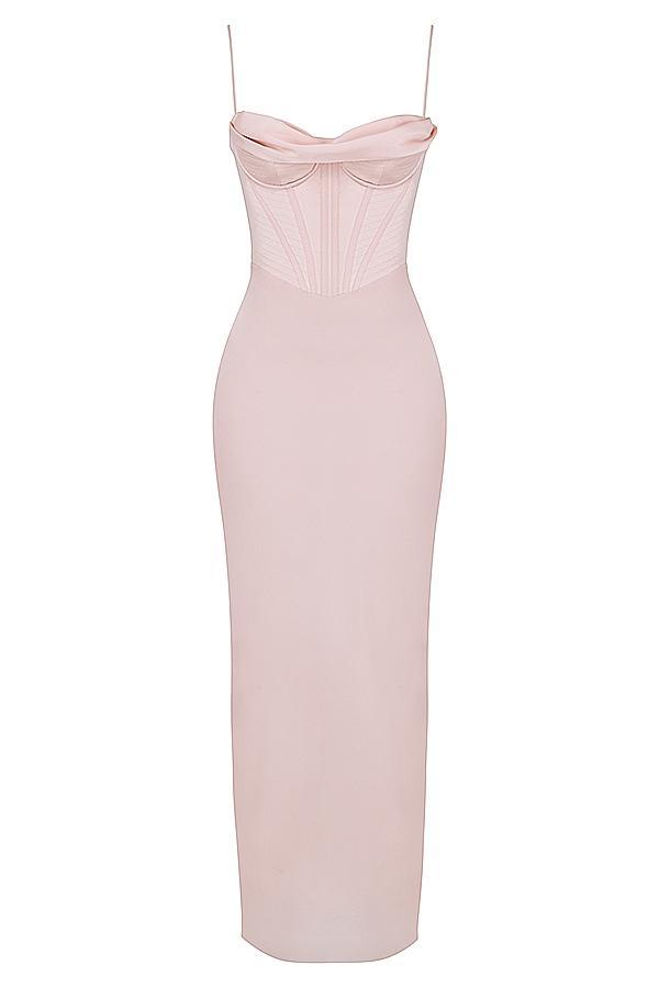 Charmaine Chocolate Corset Maxi Dress Product Image