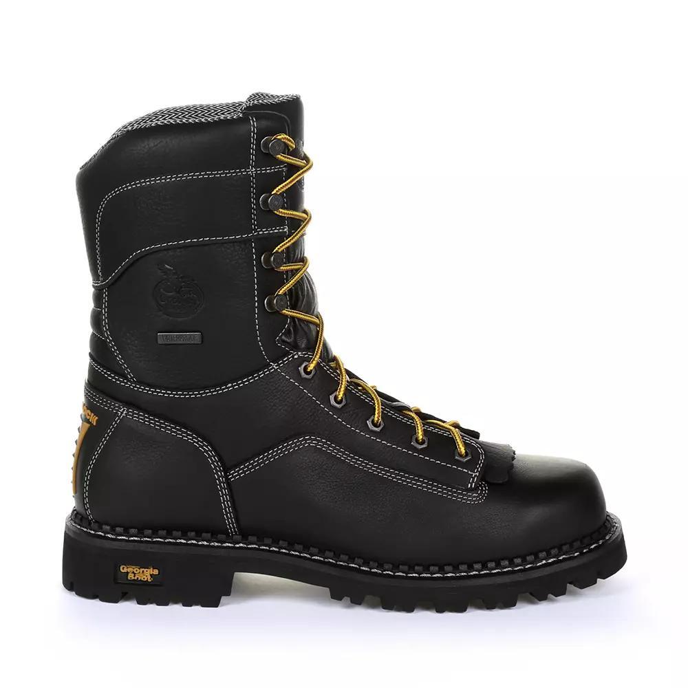 Georgia Boots AMP LT Logger Men's Waterproof Composite Toe Work Boots, Size: 10 Wide, Black Product Image