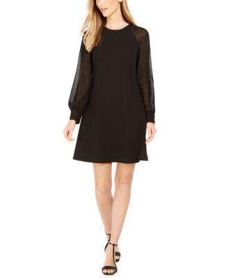 Calvin Klein Illusion-Sleeve A-Line Dress Product Image