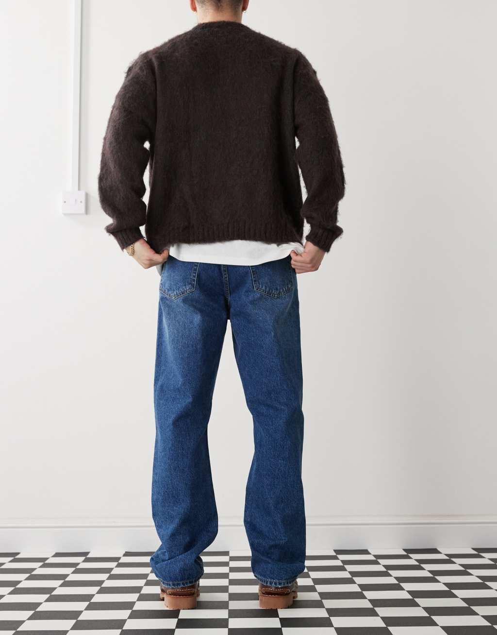 Dr Denim Dash regular fit straight leg in dark blue stone with spray Product Image