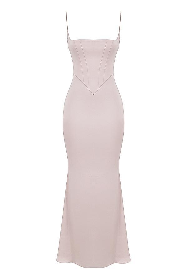 Olivette Crystal Satin Corset Maxi Dress Product Image