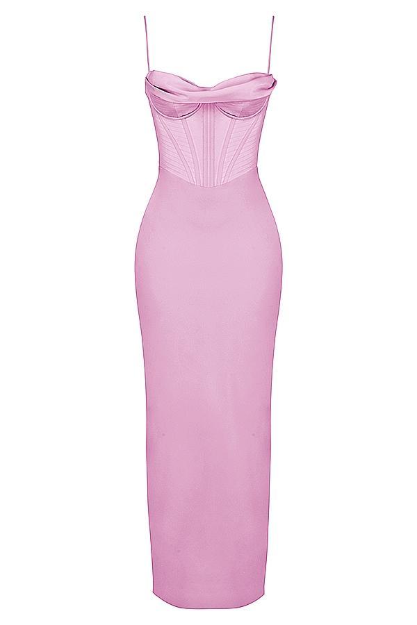Charmaine Chocolate Corset Maxi Dress Product Image