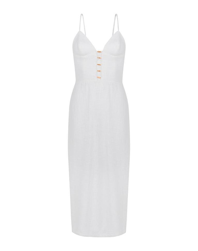 Janet Midi Dress - Off White Product Image