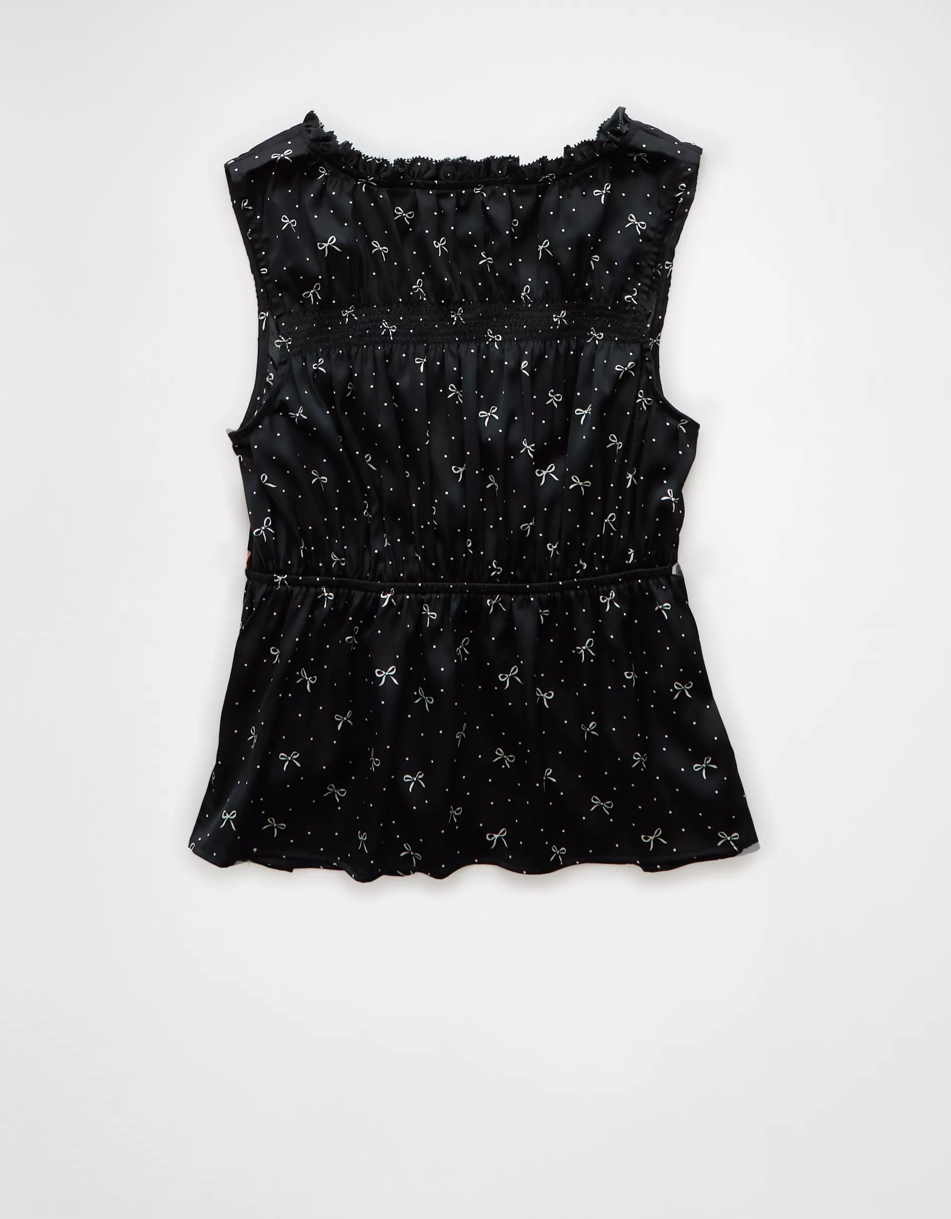 AE Tie Front Printed Top Product Image