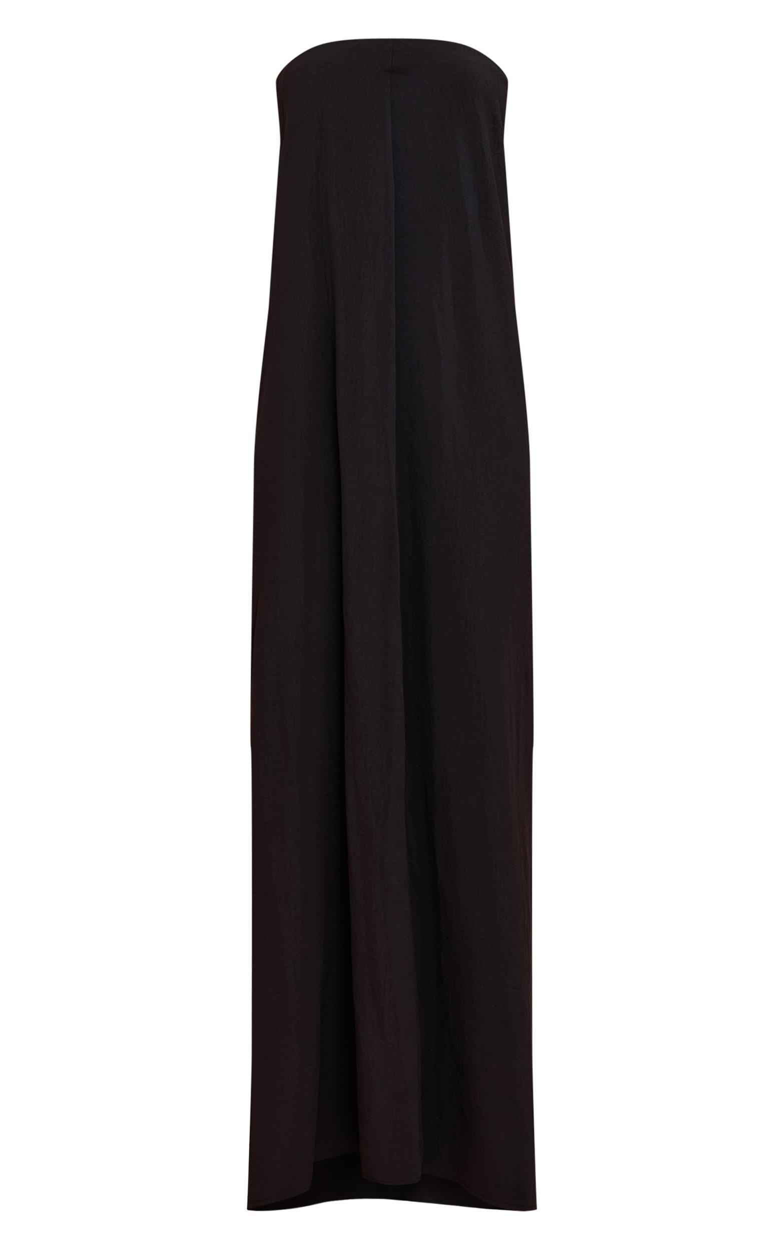 Black Floaty Woven Bandeau Maxi Dress Product Image