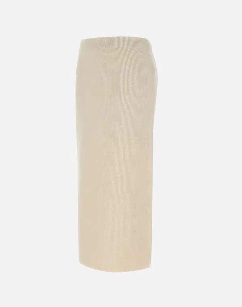 FABIANA FILIPPI Ribbed Pencil Skirt In White Product Image