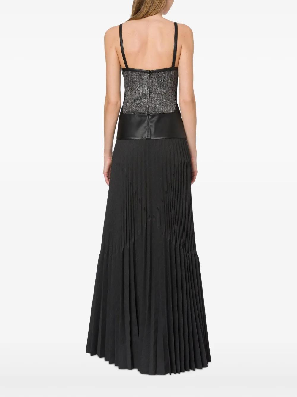 satin-trim long dress  Product Image