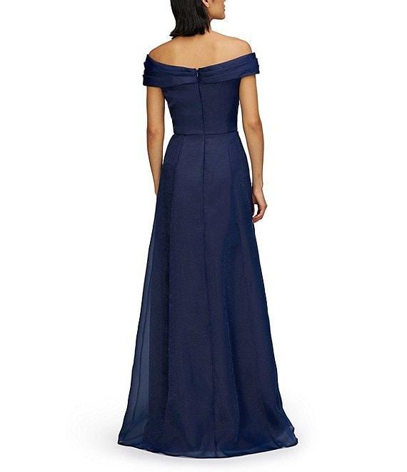 JS Collections Off The Shoulder Pleated Bodice Organza Aline Gown Product Image