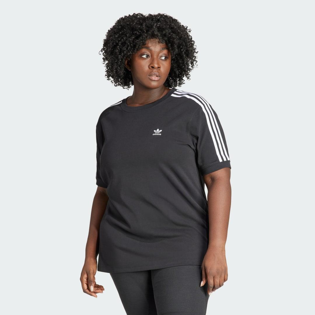 adidas 3-Stripes Tee (Plus Size) White 4X Womens Product Image