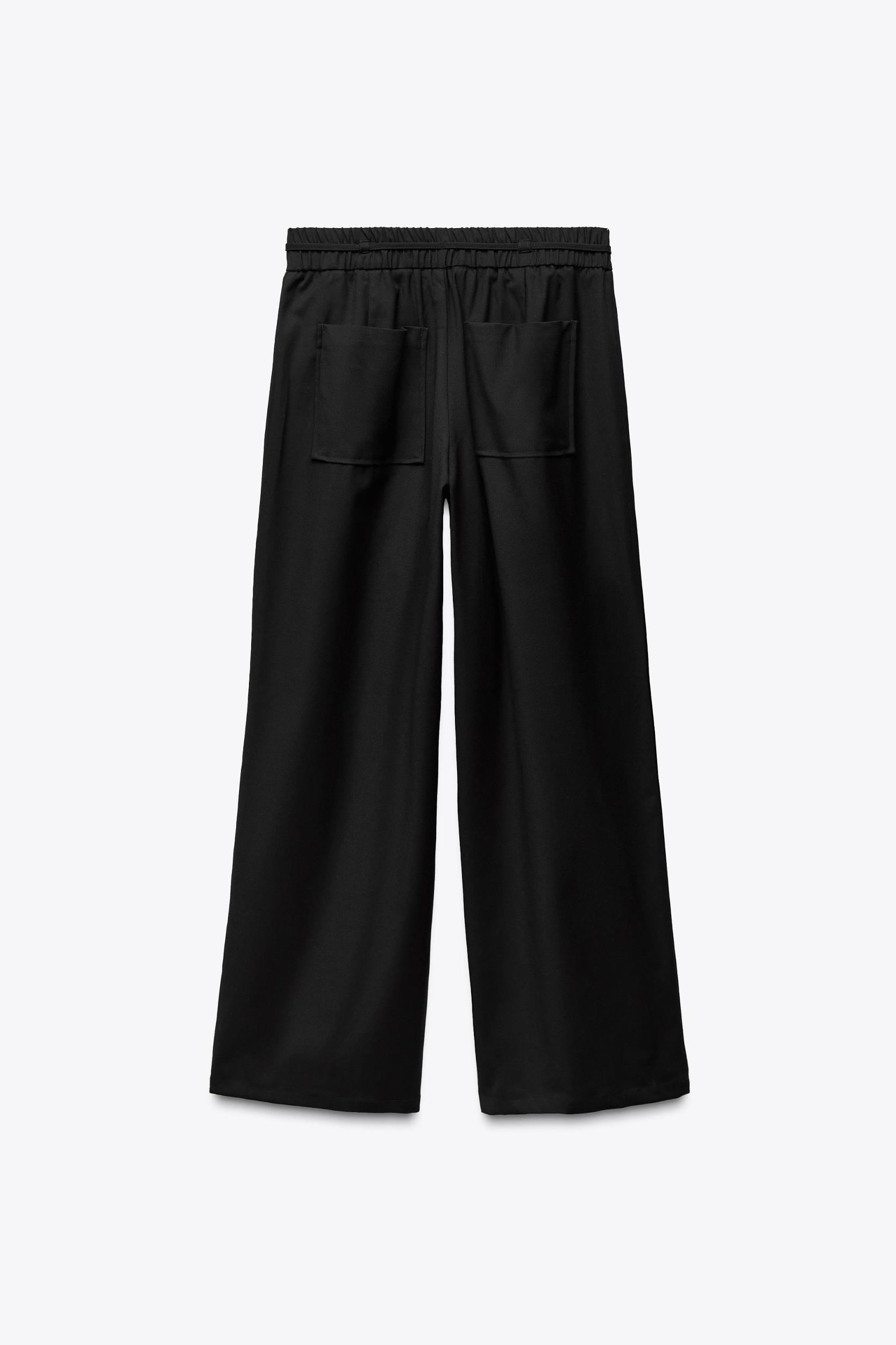 ELASTIC WAIST WIDE LEG PANTS Product Image