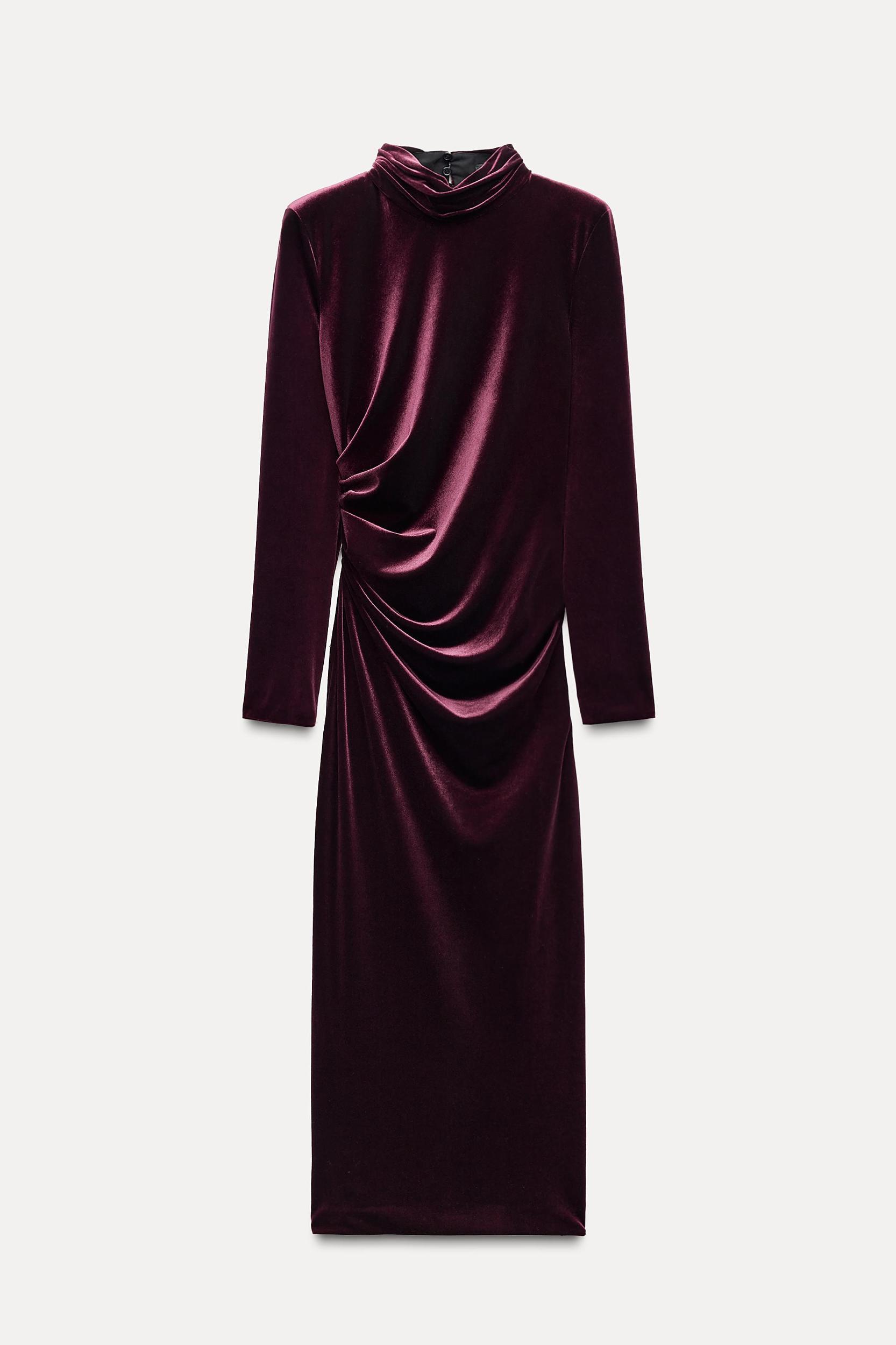 DRAPED VELVET DRESS ZW COLLECTION Product Image