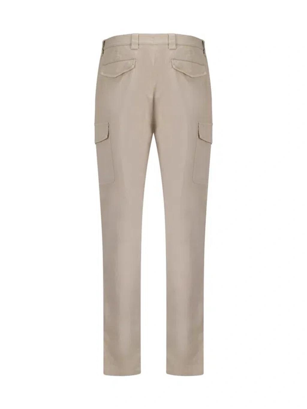 BRUNELLO CUCINELLI Man Pants Military Green Size 42 Cotton In Semi Di Lino Product Image