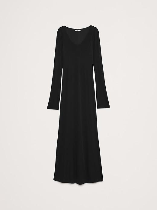 Crepe Knit Scoop-Neck Maxi Dress Product Image