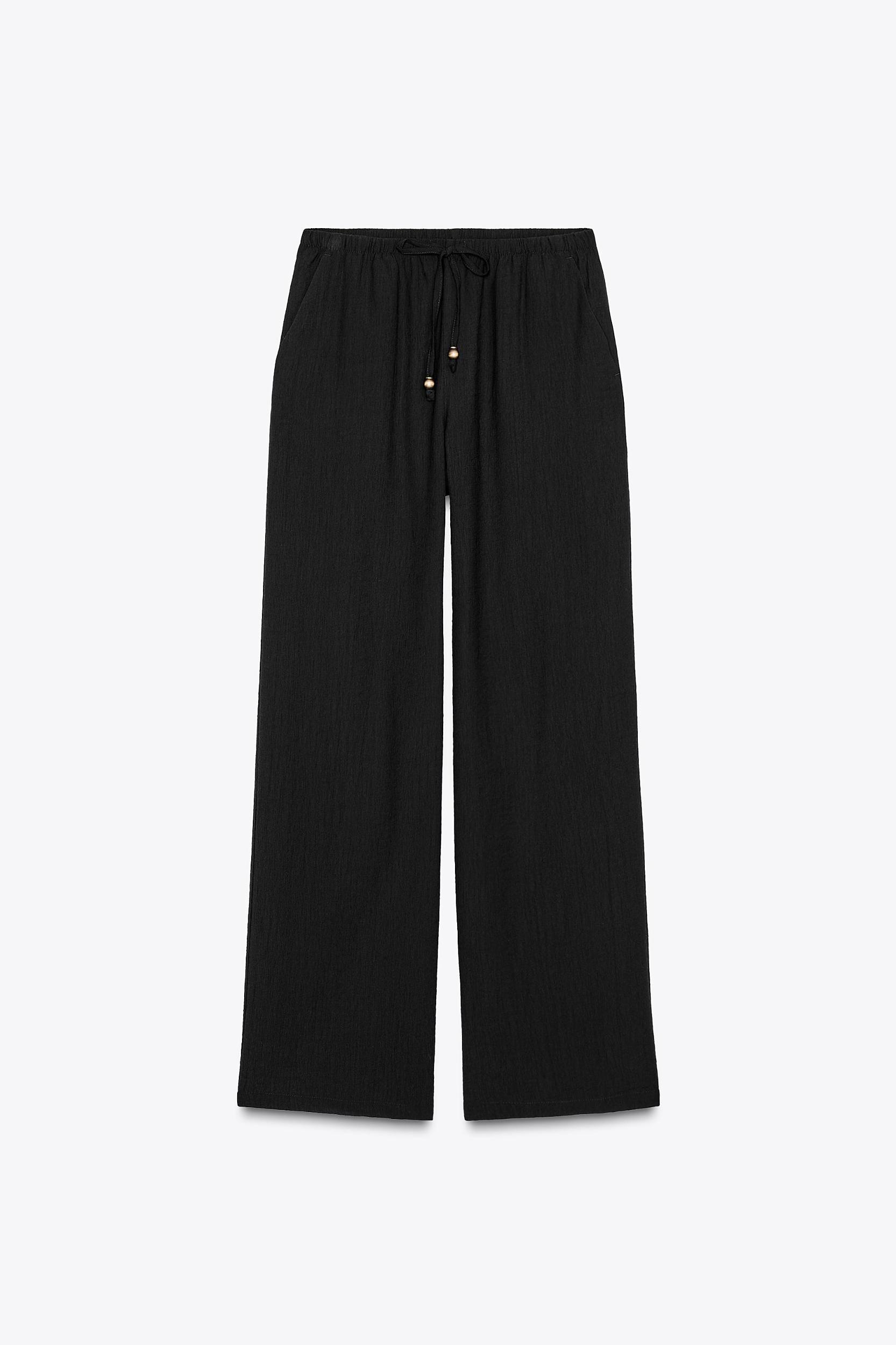 ELASTIC WAIST WIDE LEG PANTS Product Image
