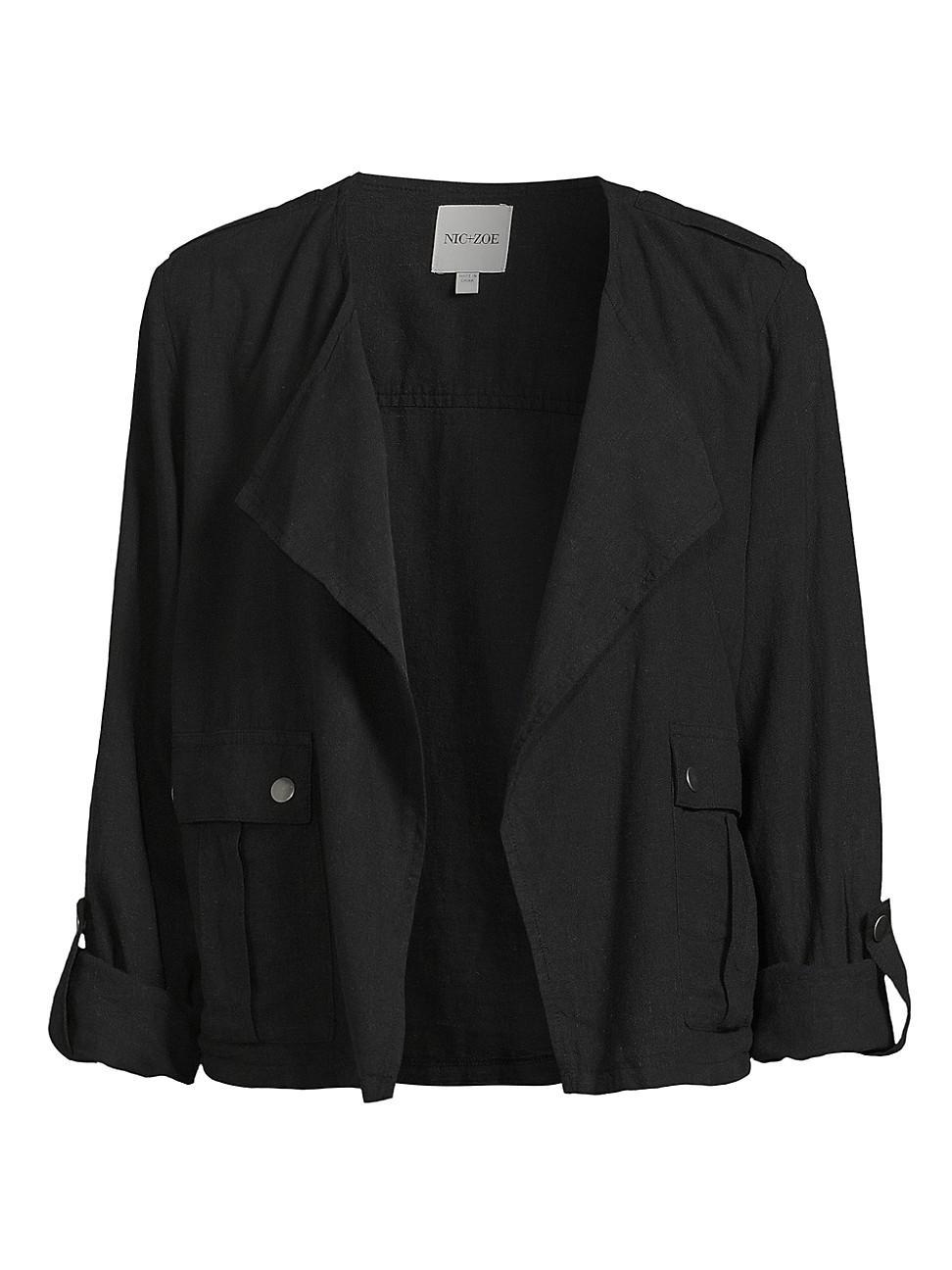 Womens Rumba Linen Moto Jacket Product Image