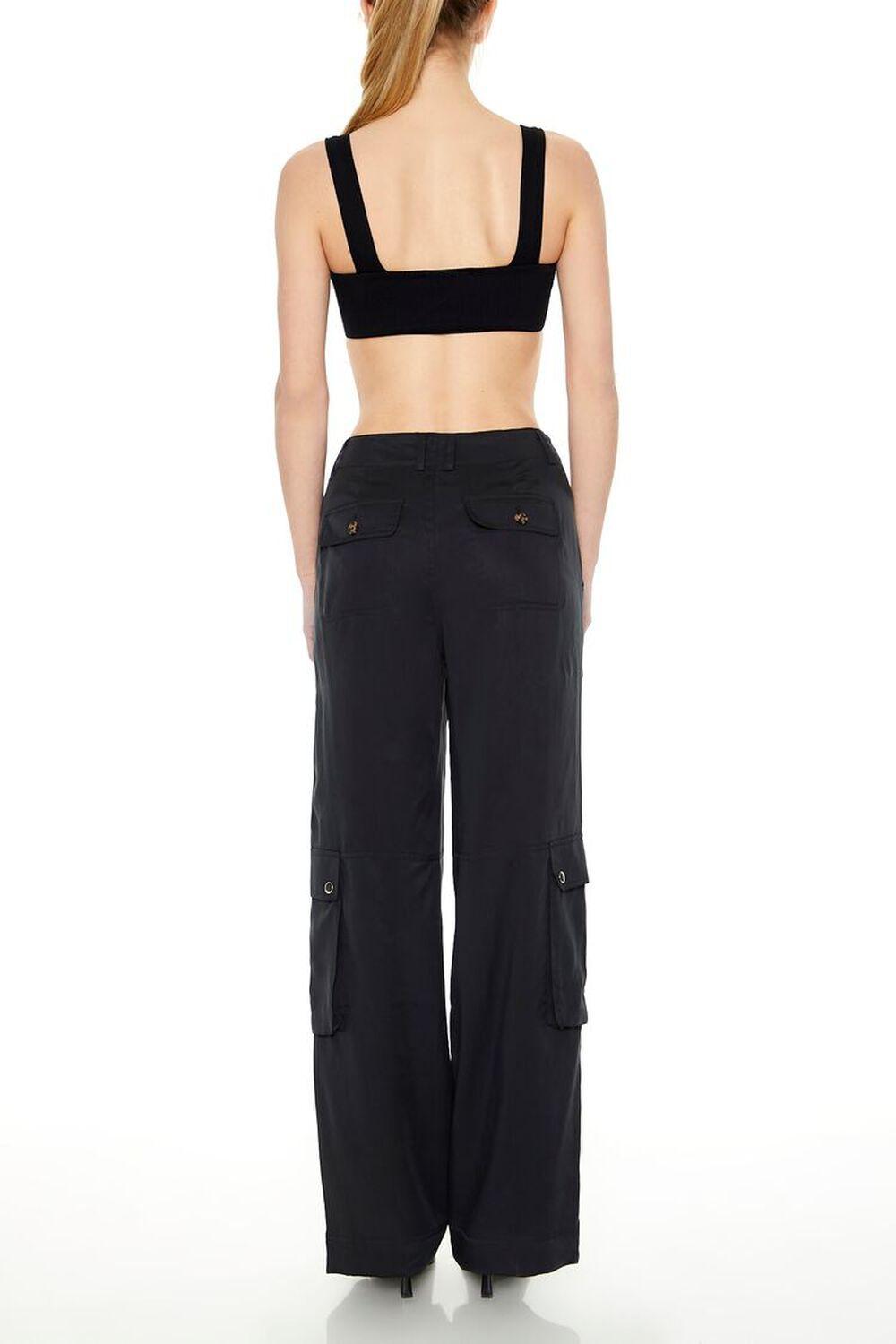 Twill Wide-Leg Cargo Pants | Forever 21 Product Image