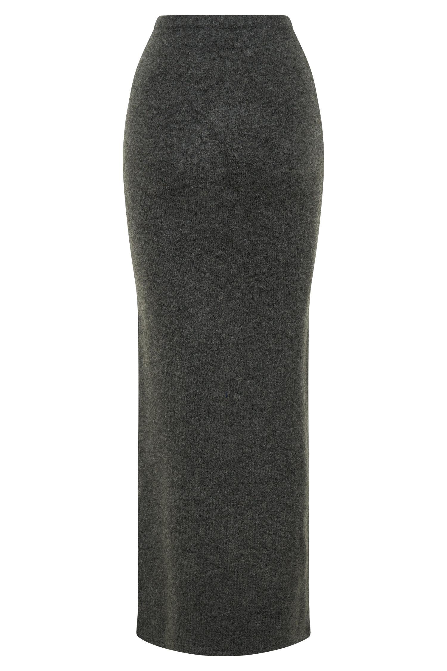 Elise Knit Maxi Skirt - Charcoal Marle Product Image