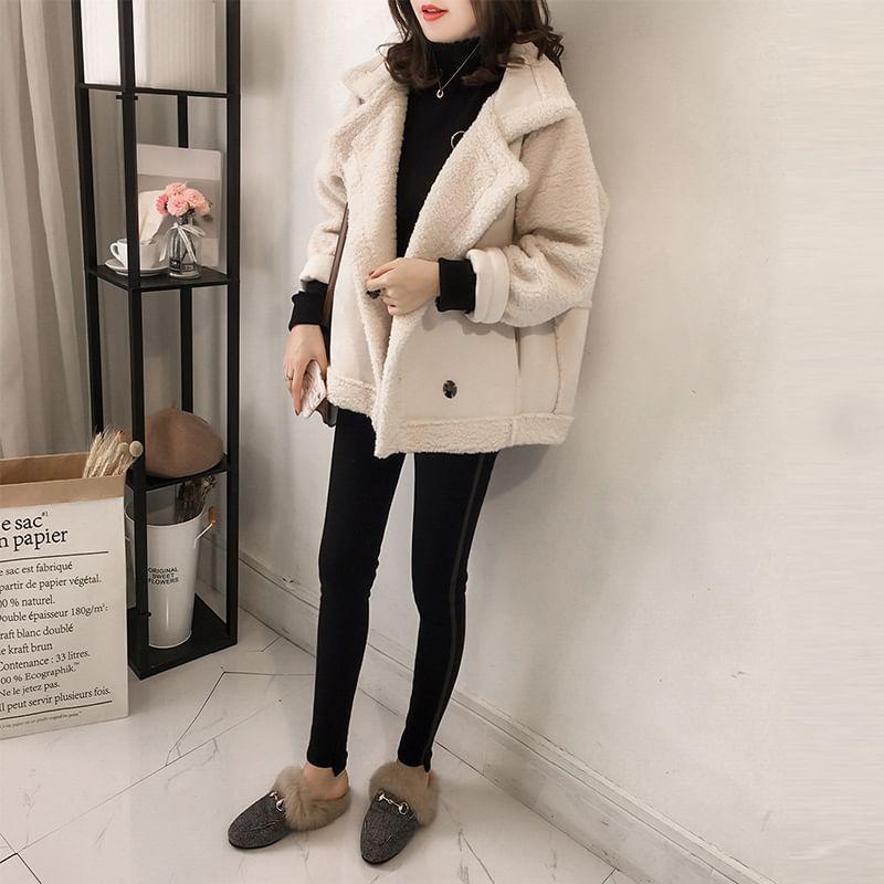 Long Sleeve Teddy Fleece Coat Product Image