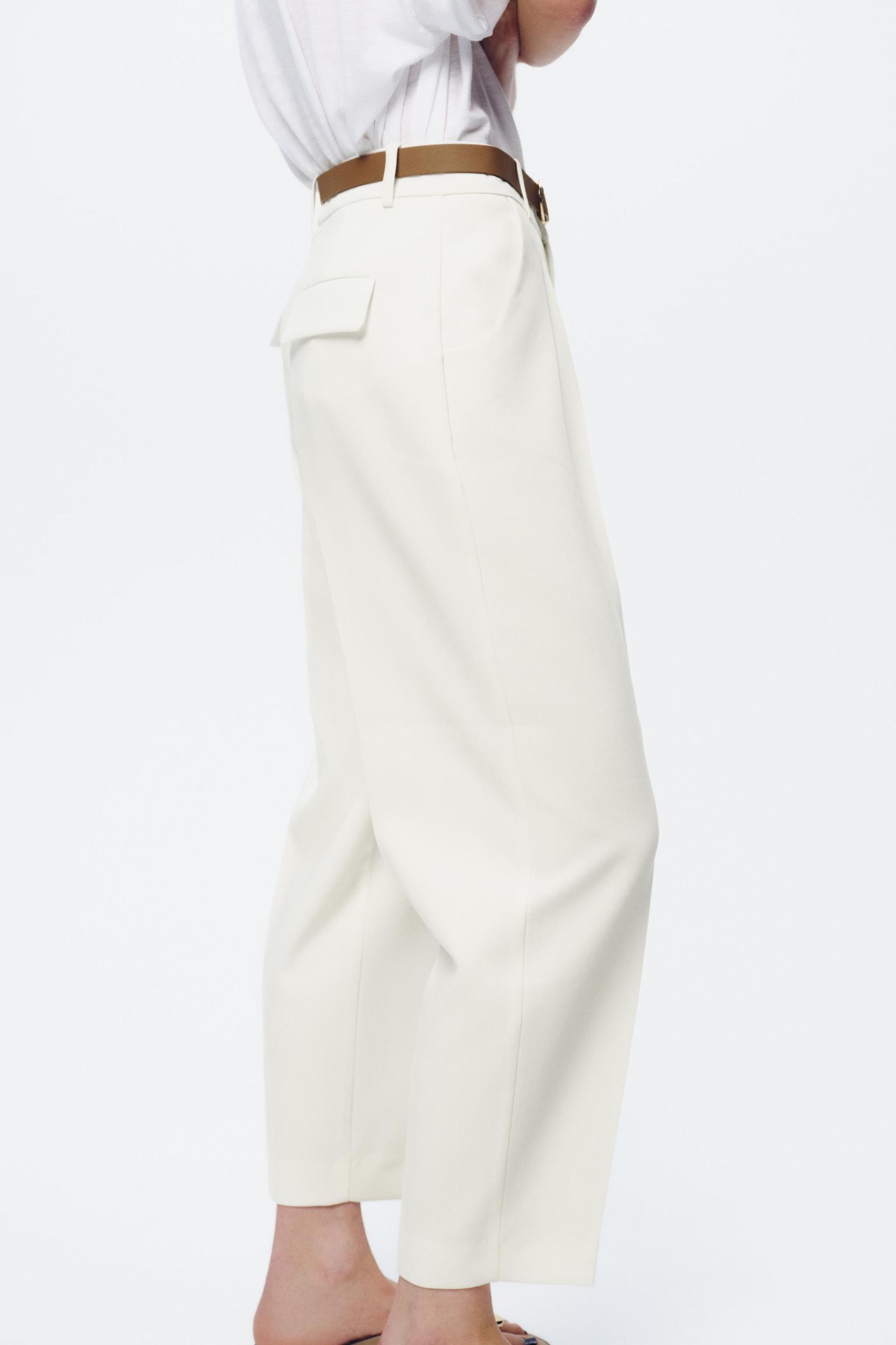 PLEATED BELTED PANTS Product Image