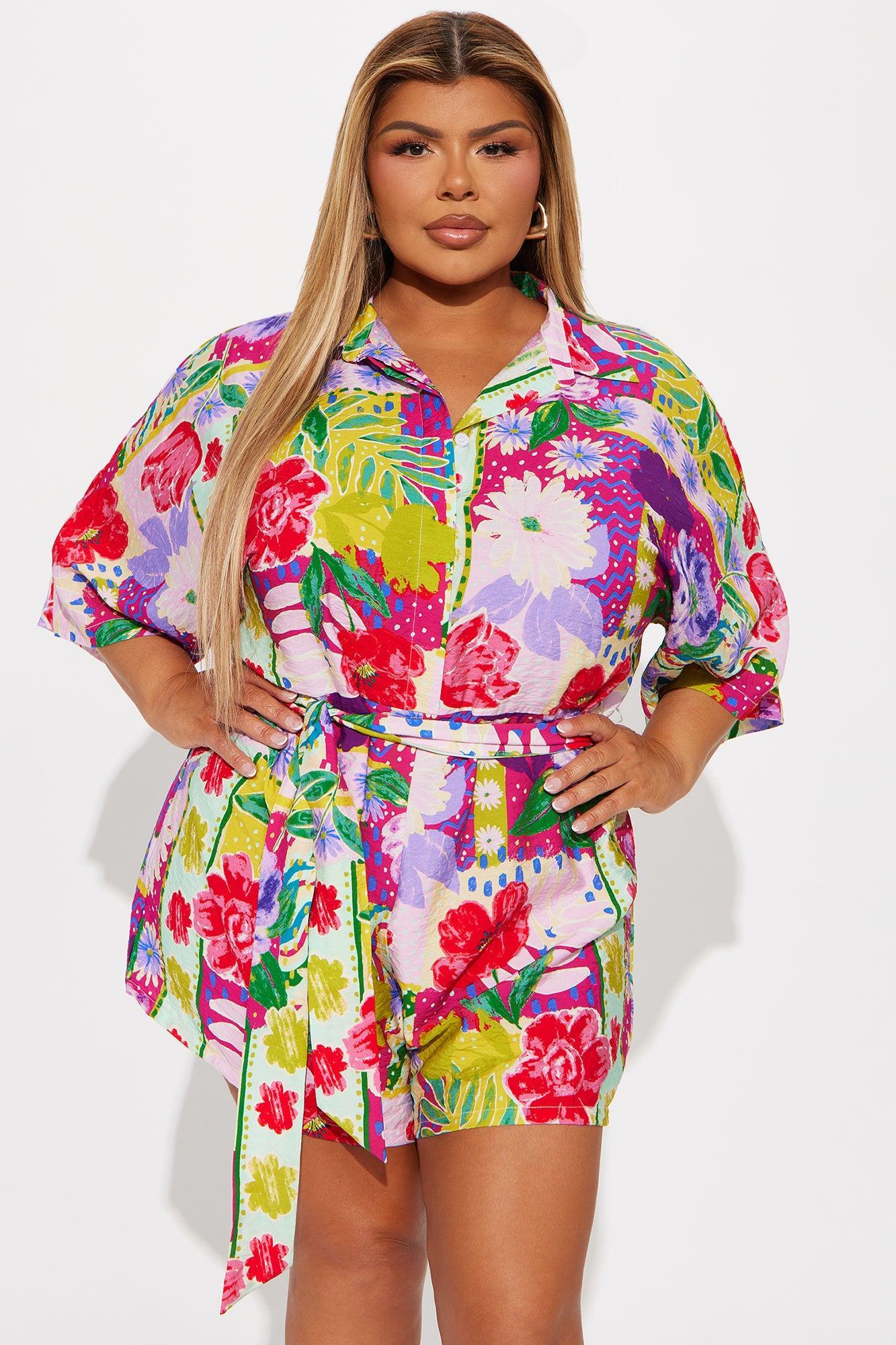Surprise Me Romper - Purple/combo Product Image