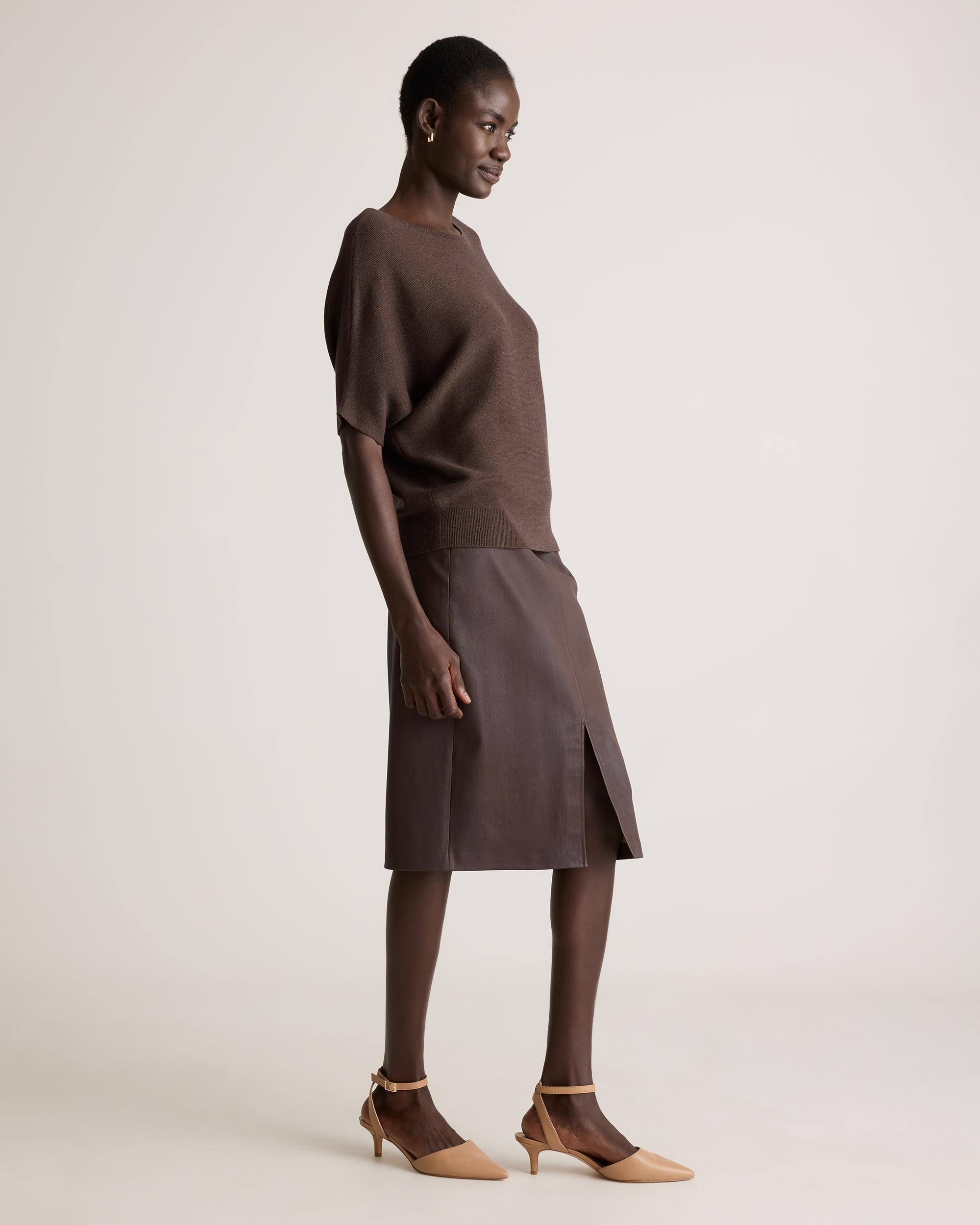 Quince | Women's Lightweight Cotton Cashmere Link-Stitch Dolman Sweater Size XL Product Image