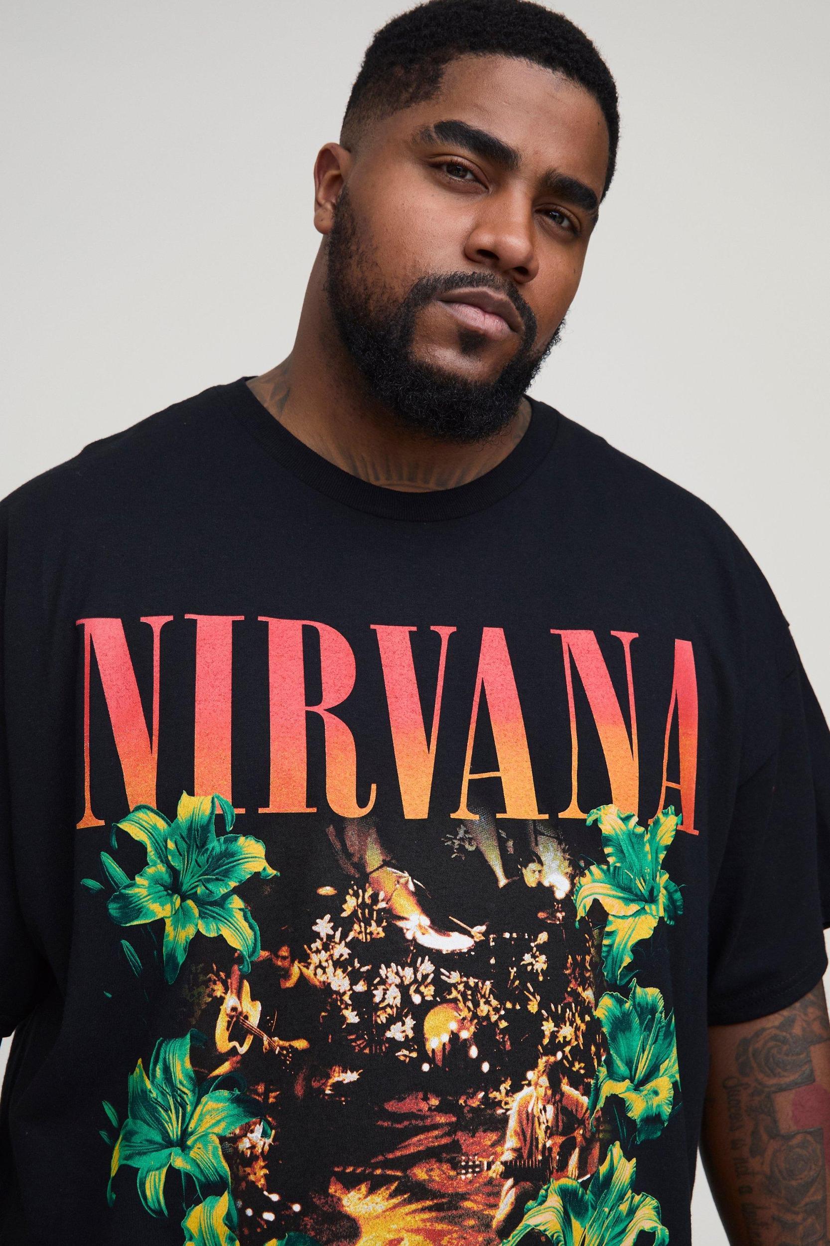 Plus Nirvana License Print Regular fit T-Shirt | boohooMAN USA Product Image