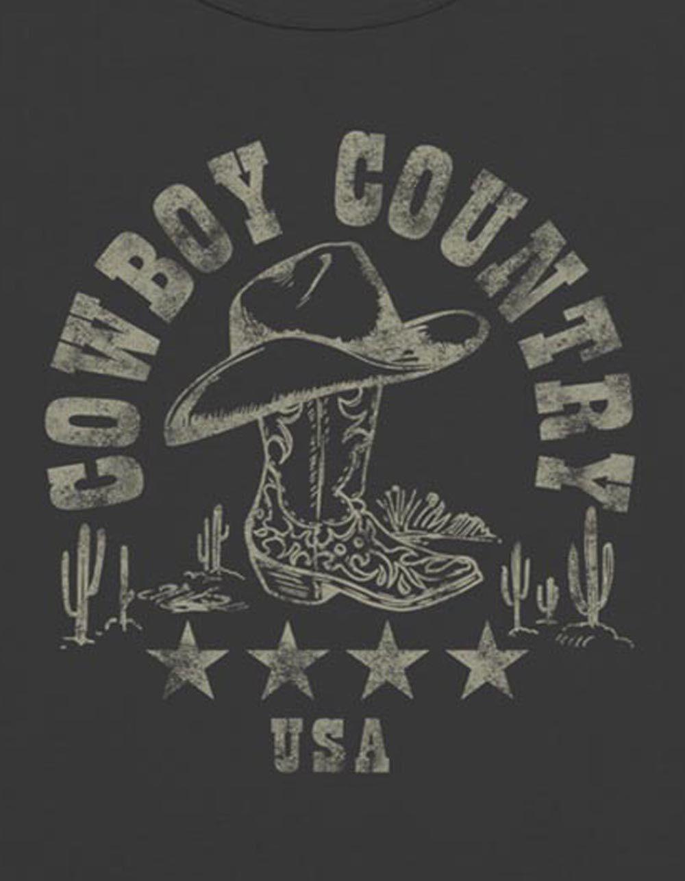 WESTERN Cowboy Country Womens Baby Tee - BLACK Product Image