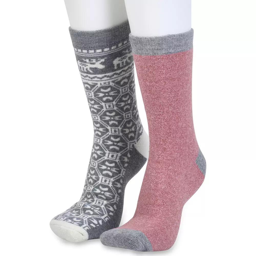 Women's GaaHuu 2 Pack Cushioned Thermal Socks, Gray Moose Product Image