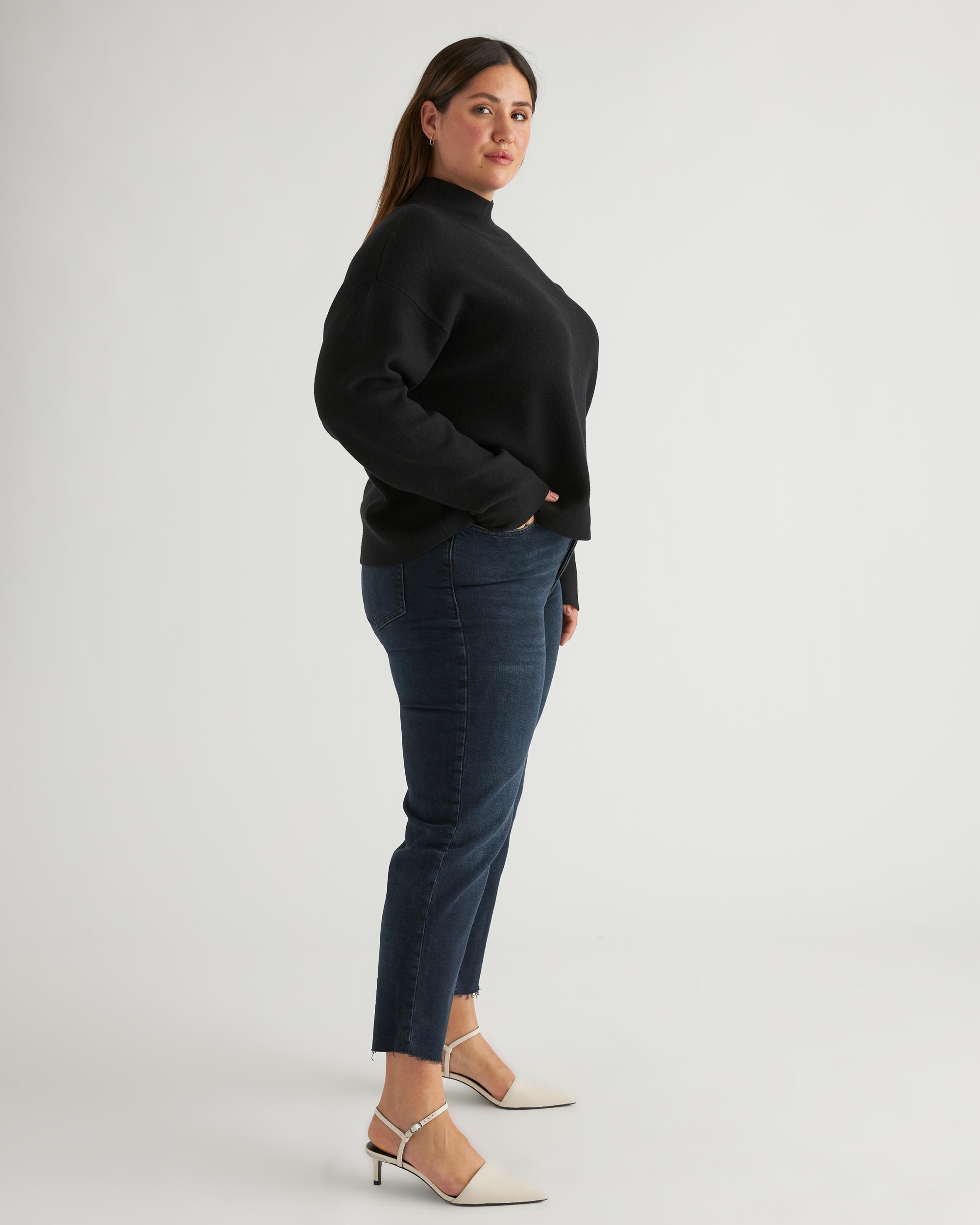 Quince | Women's Eco-Knit Milano Stitch Mock Neck Pullover Viscose Product Image