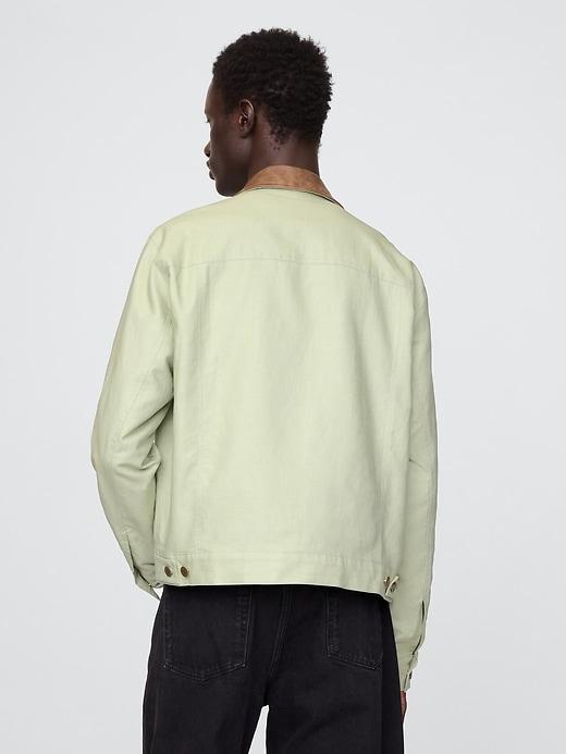 Linen-Cotton Trucker Jacket Product Image