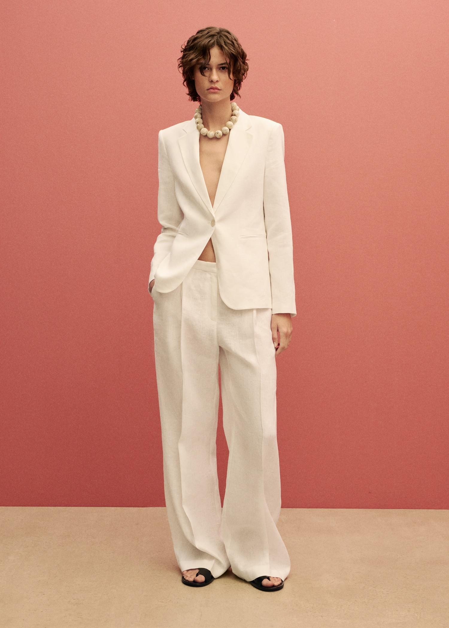 Linen suit blazer - Women | MANGO USA Product Image