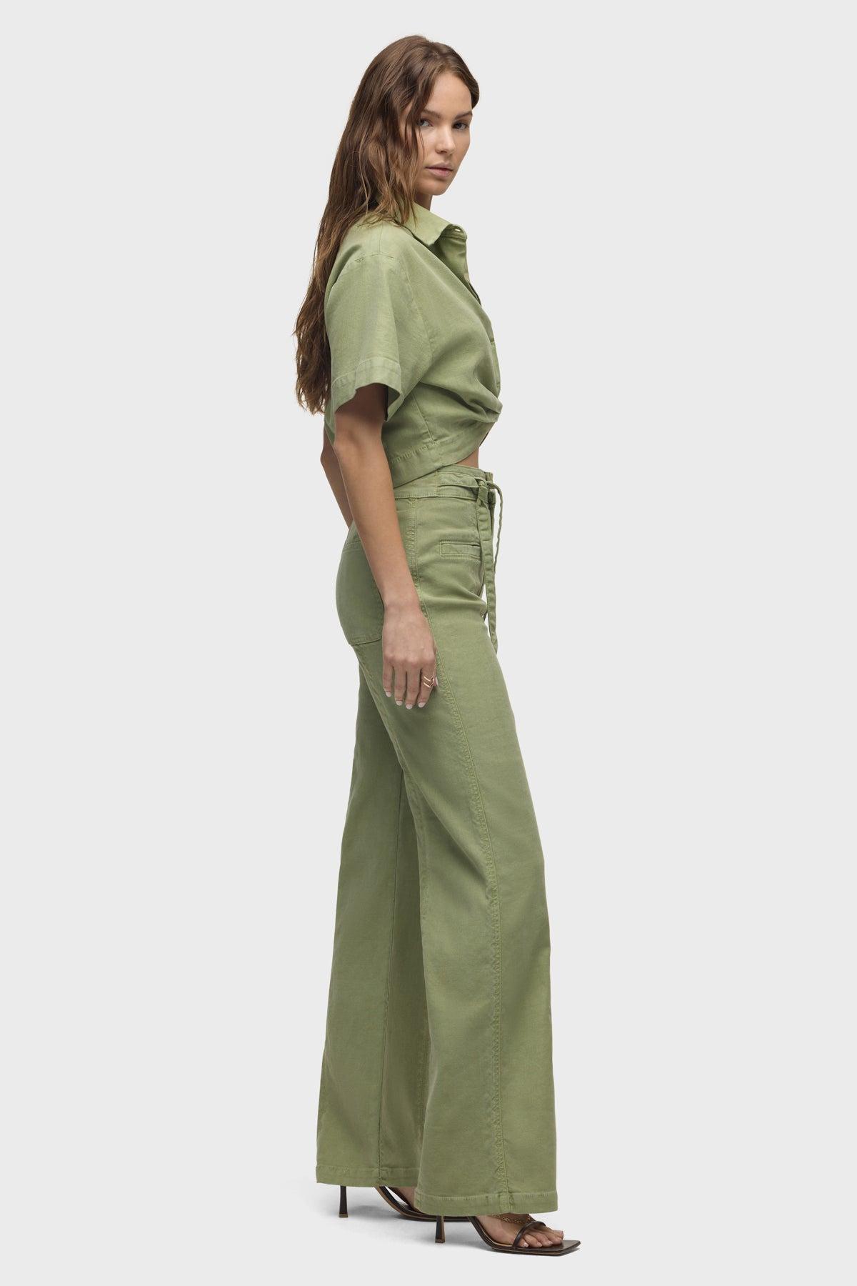 Tie Waist Pintucked Trouser Pant Female Product Image