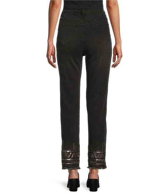 John Mark Stretch Embroidered Straight Ankle Jean Product Image