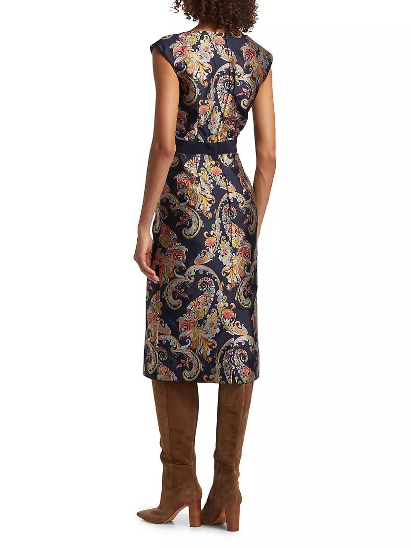 Floral Satin Sheath Dress Product Image