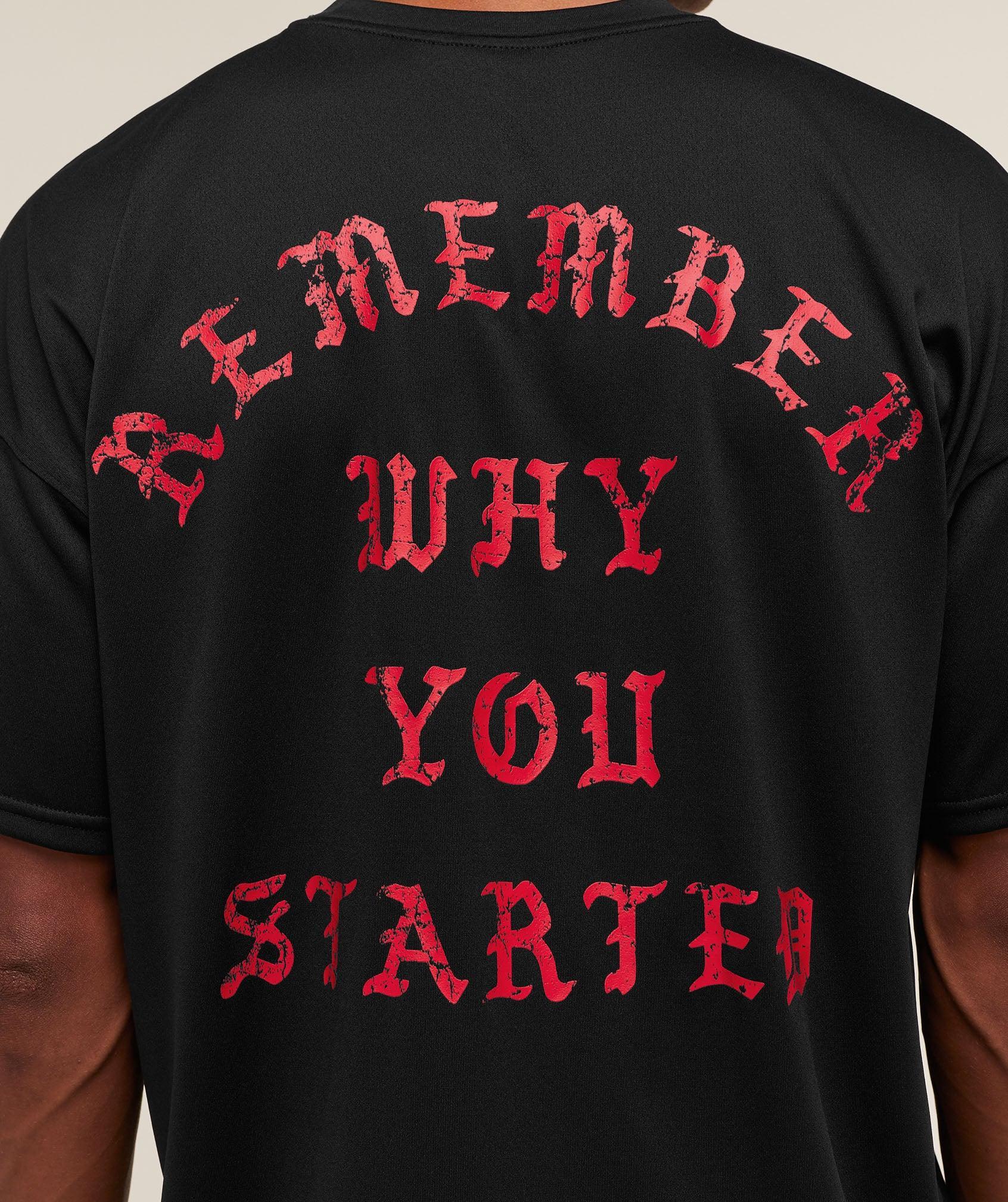 Gymshark Remember Why You Started T-Shirt - Black Male Product Image