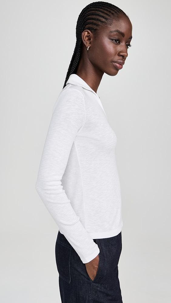 Vince Long Sleeve Open Neck Polo | Shopbop Product Image
