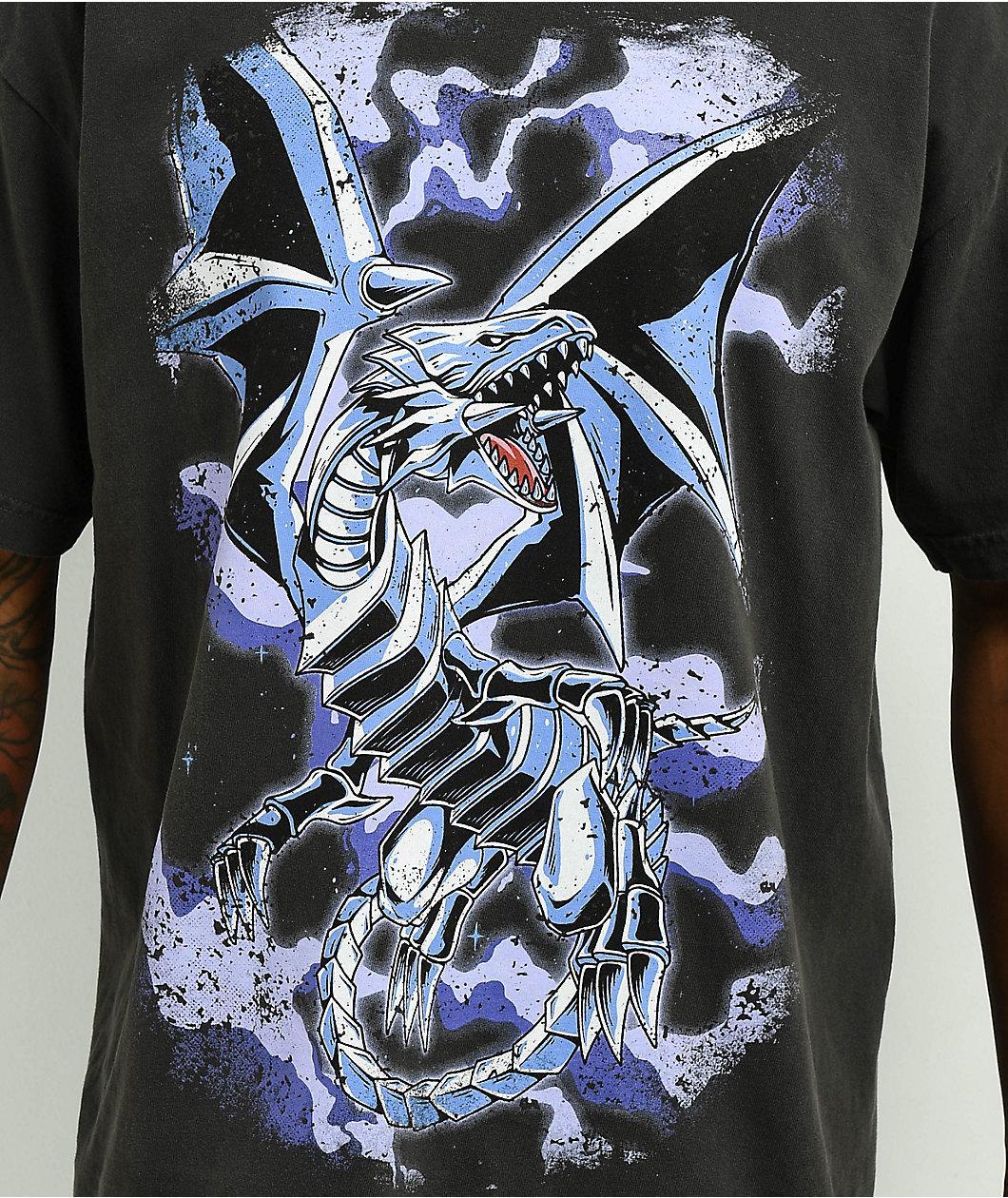 Bear Walker x Yu-Gi-Oh! Blue-Eyes White Dragon Black T-Shirt Product Image