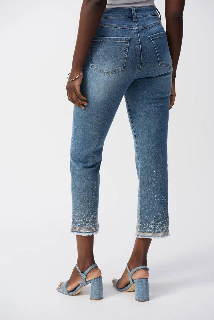 Straight Fit Crop Stretch Jeans Product Image