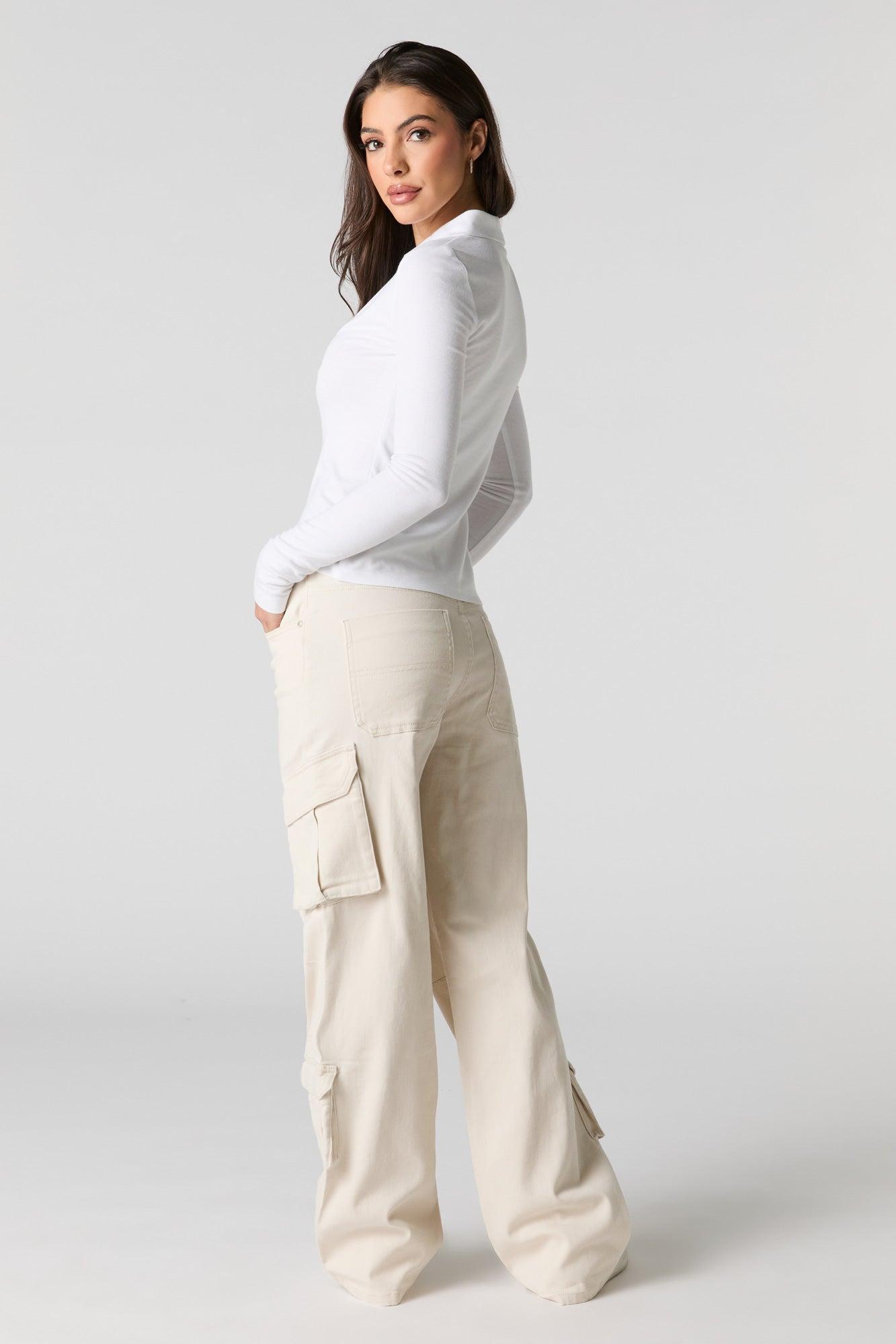 Stretch Denim Straight Leg Cargo Jean Female Product Image