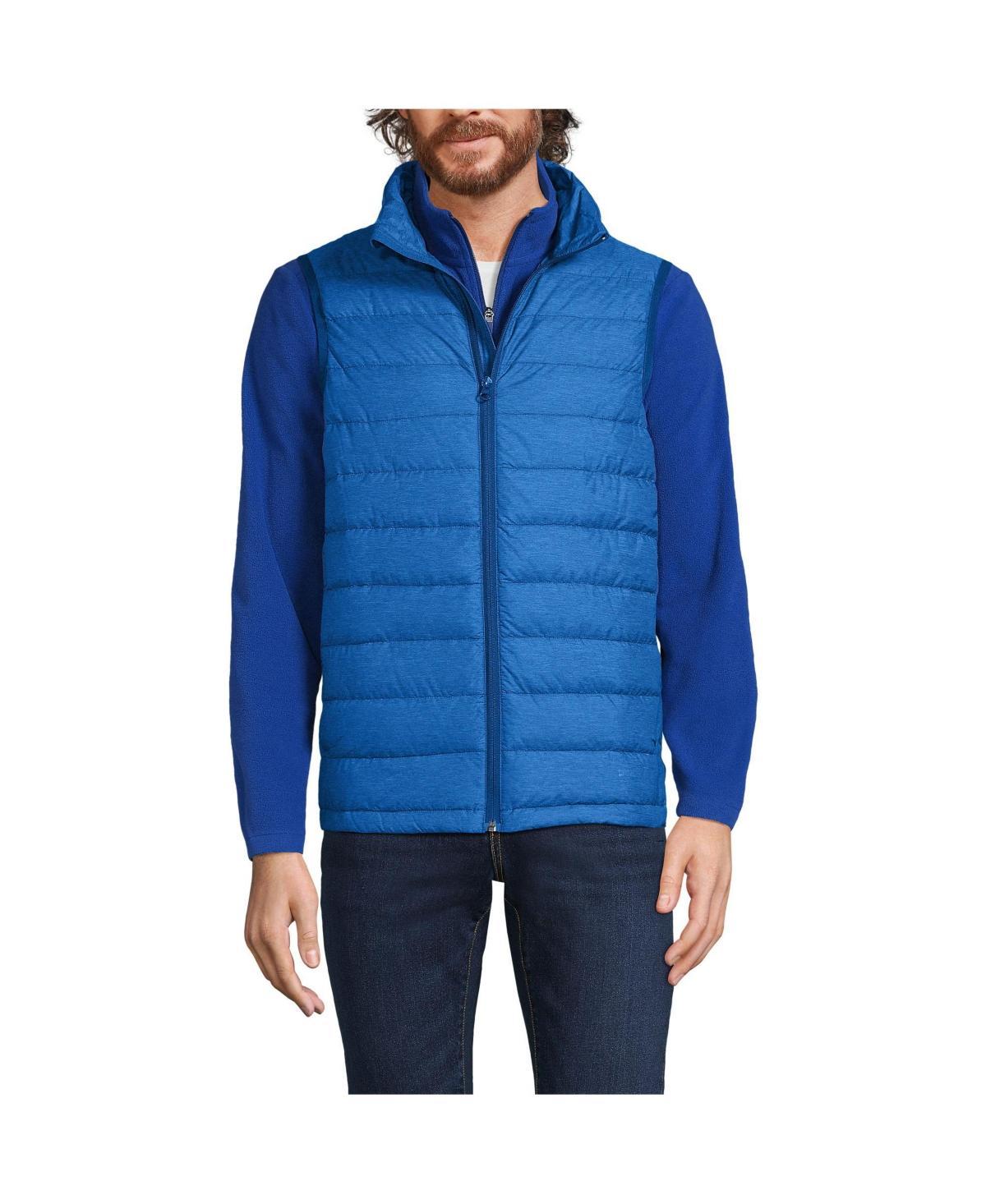 Men's Lands' End Wanderweight Down Puffer Vest, Size: Large, Mist Green Product Image