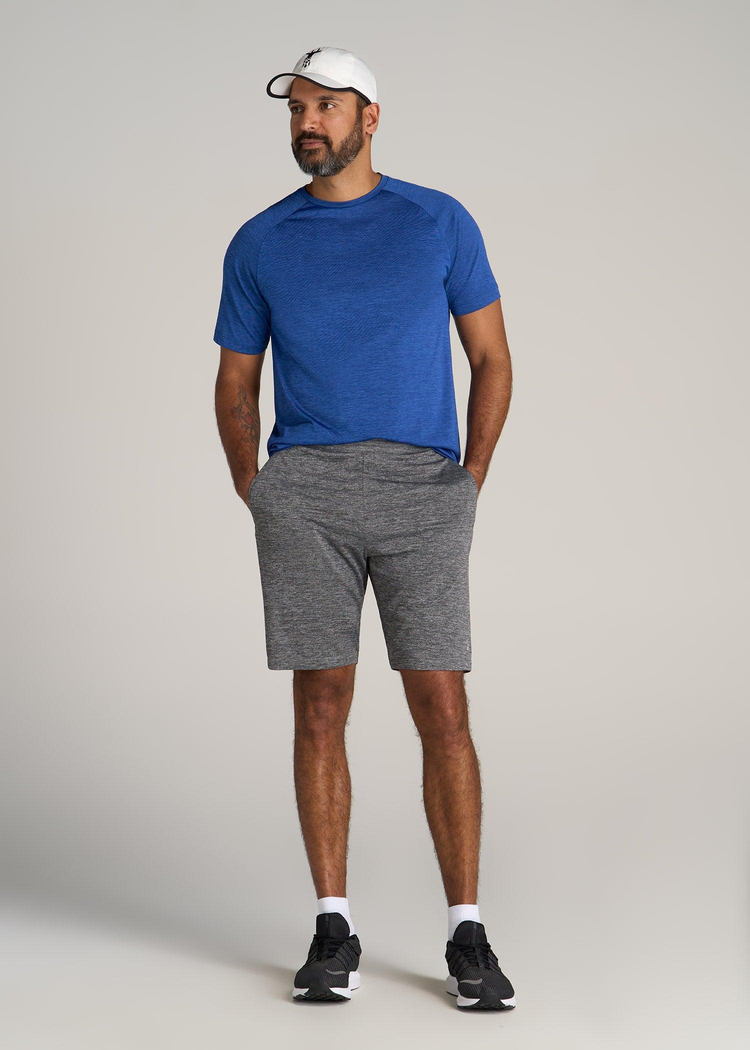 A.T. Performance Engineered Athletic Shorts for Tall Men in Grey Mix Product Image