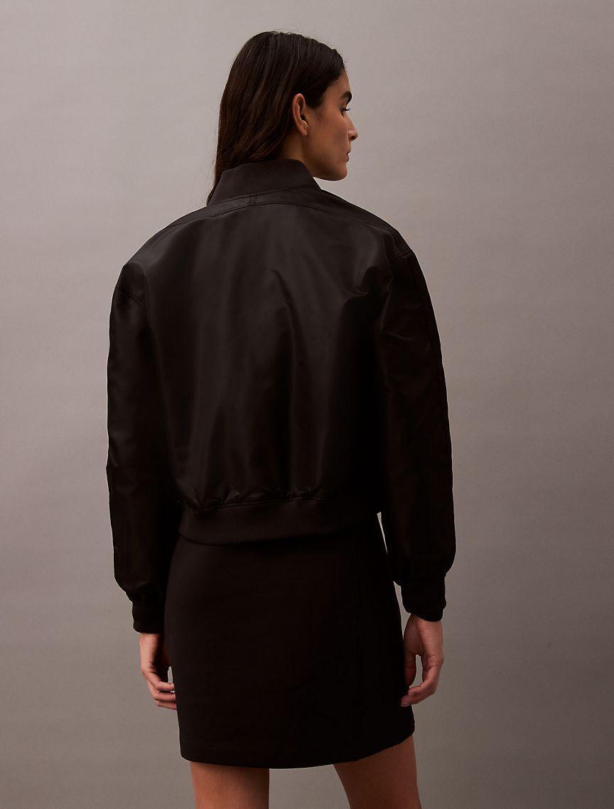 Calvin Klein Women's Nylon Bomber Jacket - Brown - M Product Image