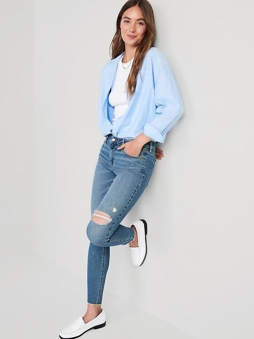 Mid-Rise Rockstar Super-Skinny Ankle Jeans Product Image