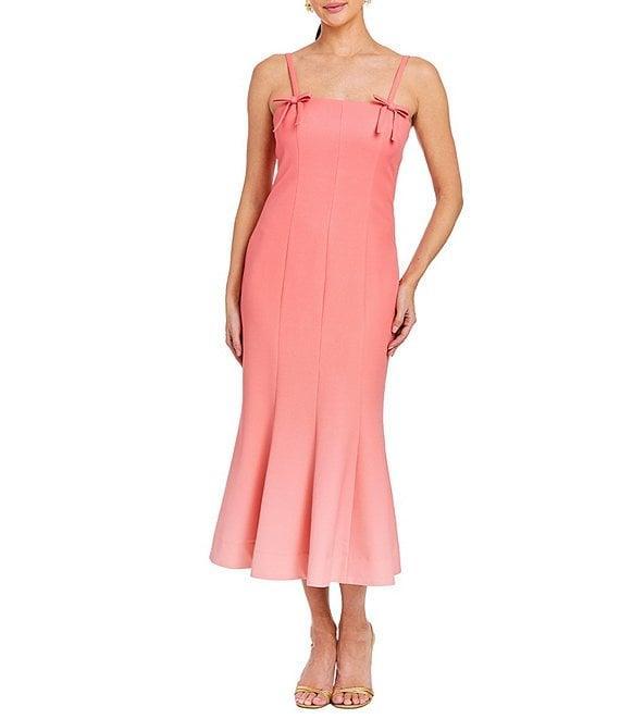 Mestiza New York Calista Ombre Square Neck Sleeveless Bow Midi Dress Product Image