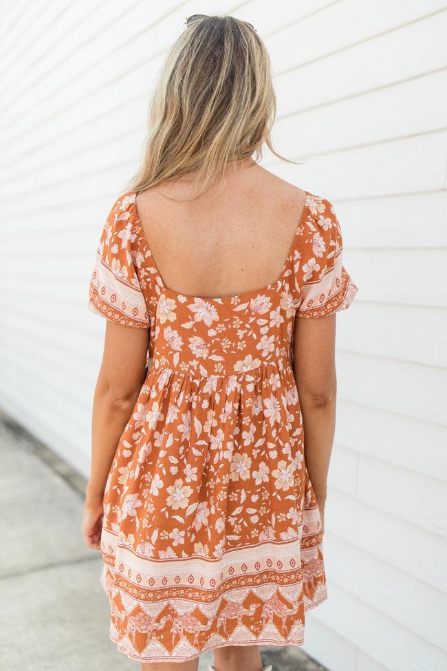 Over The Edge Border Print Square Neck Dress Product Image